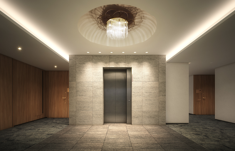 ファイル:プラウド上原フォレスト エレベーターホール完成予想CG.png