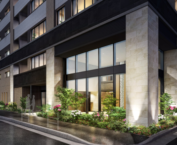 レジデンシャル築地　エントランスアプローチ完成予想CG