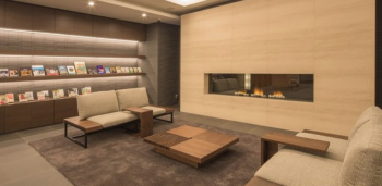 シティタワー長町新都心　グランドロビー（暖炉スペース）