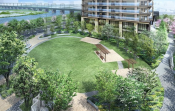 Brillia（ブリリア） Tower 聖蹟桜ヶ丘 BLOOMING RESIDENCE　外観コミュニティガーデン完成予想CG