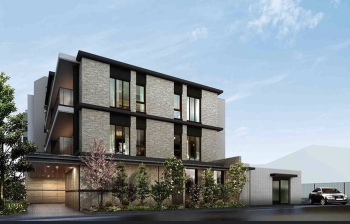 パークホームズ浦和常盤 緑彩邸　外観・エントエランスアプローチ完成予想図