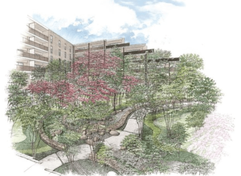 グランドメゾン溝の口の杜　イメージイラスト（中庭等）