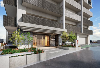 レーヴグランディてだこ浦西駅前　エントエランスアプローチ完成予想図