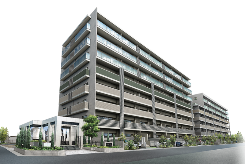 ファイル:ブライトタウン早出 ザ・コート 外観完成予想CG1.png