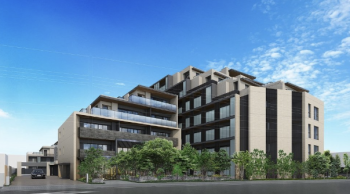 プラウド世田谷砧ガーデンテラス　北西外観完成予想図