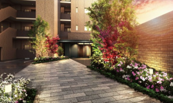 サーパス水戸駅南平和公園　エントランスアプローチ完成予想図