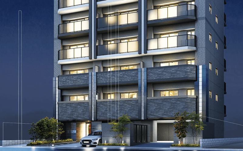 ファイル:プレサンス ロジェ 栄三丁目 エントエランスアプローチ完成予想図1.png