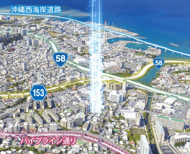 ファイル:アルファスマート牧港 周辺写真CG合成.png