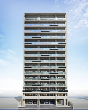 リビオレゾン松戸ステーションプレミア　東側立面完成予想図