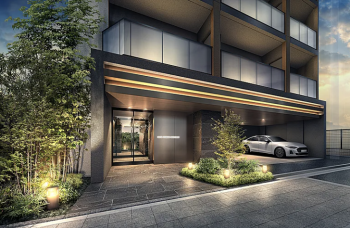 ソルティア京橋リバーフロント　エントエランスアプローチ完成予想図