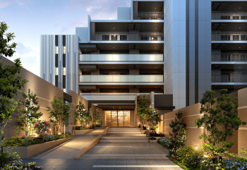 ハイムスイートつくば春日　外観 エントエランスアプローチ完成予想図