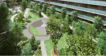 リビオシティ船橋北習志野　中庭完成予想図