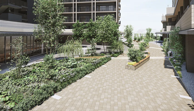 ファイル:京王多摩川ハモンズ 中庭完成予想図.png