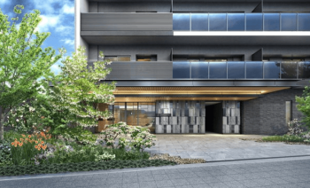 （仮称）福島区駅直上プロジェクト　エントエランスアプローチ完成予想図